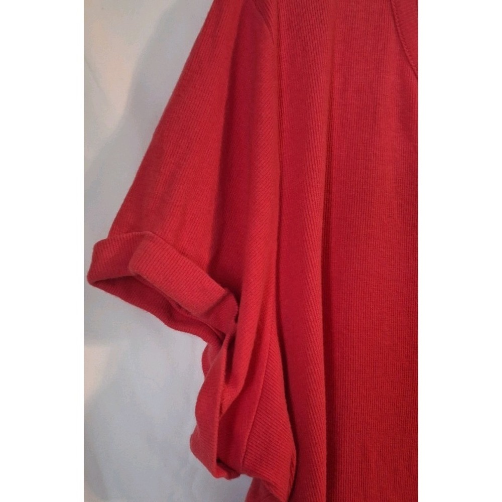 Maurices Henley Short Sleeve Red Womens Size 3x With Buttons - Picture 2 of 7